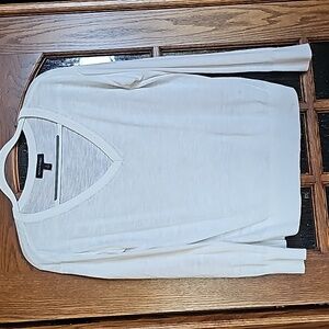 Banana Republic Linen-Blend V-neck Sweater - White, S